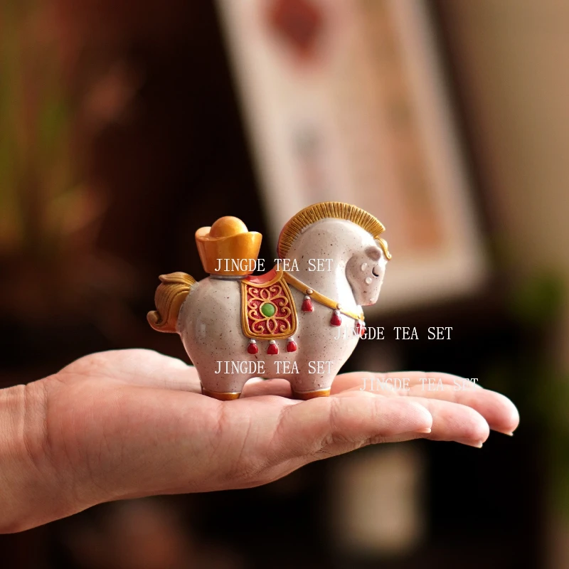 Yixing Pony Color Changing Tea Pet Resin Tea Playing Teaset Accessories Tea Table Decoration Ornaments Chinese Style Ornaments