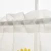 Leaves Sheer Curtain Tulle Window  Voile Drape Valance 1 Panel Fabric  1 x 0.5M (Yellow) 6