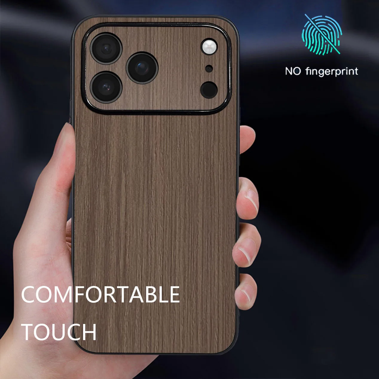Unique Natural Wood Grain Luxury Leather Phone Case