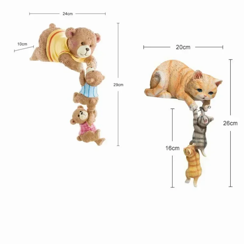 Simple Cute Cats Resin Sculptures Ornaments Birthday Gifts Crafts Home Room Table Animal Bear Figurines Accessoires Decoration