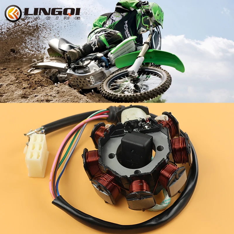 LINGQI RACING CG125-8 Stator Coil Applicable To ATV Off-road Motorcycle CG125-150cc Engine 8 Stator Coil And Ignition motorcycle ignition coil moped ignition coil