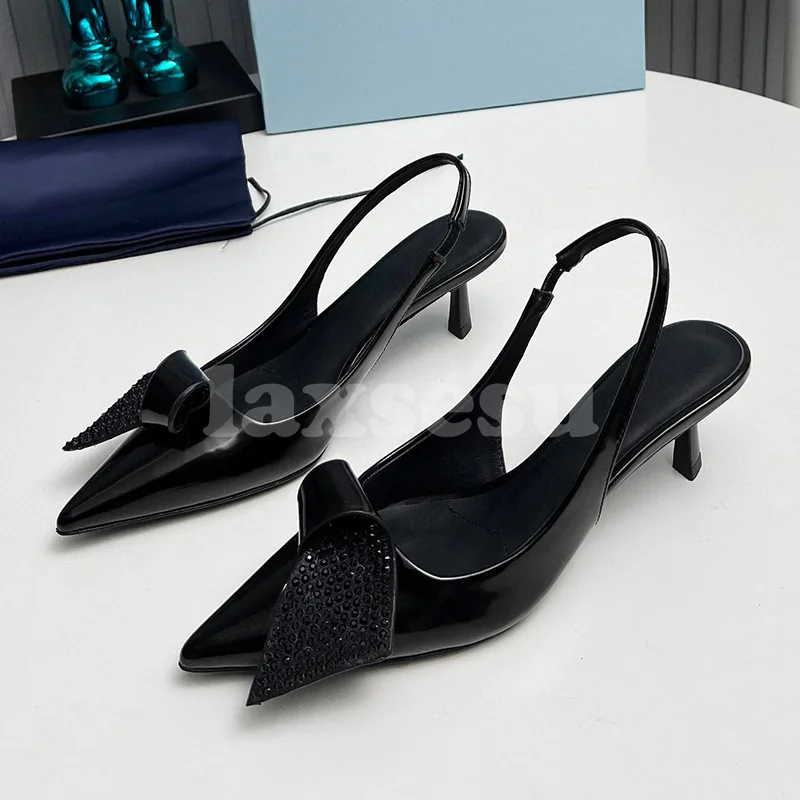 

Summer New Style Female Sandal Pointed Toe Thin Heels Design Toe Wrapping Sandals Temperament Luxury Women Sandals