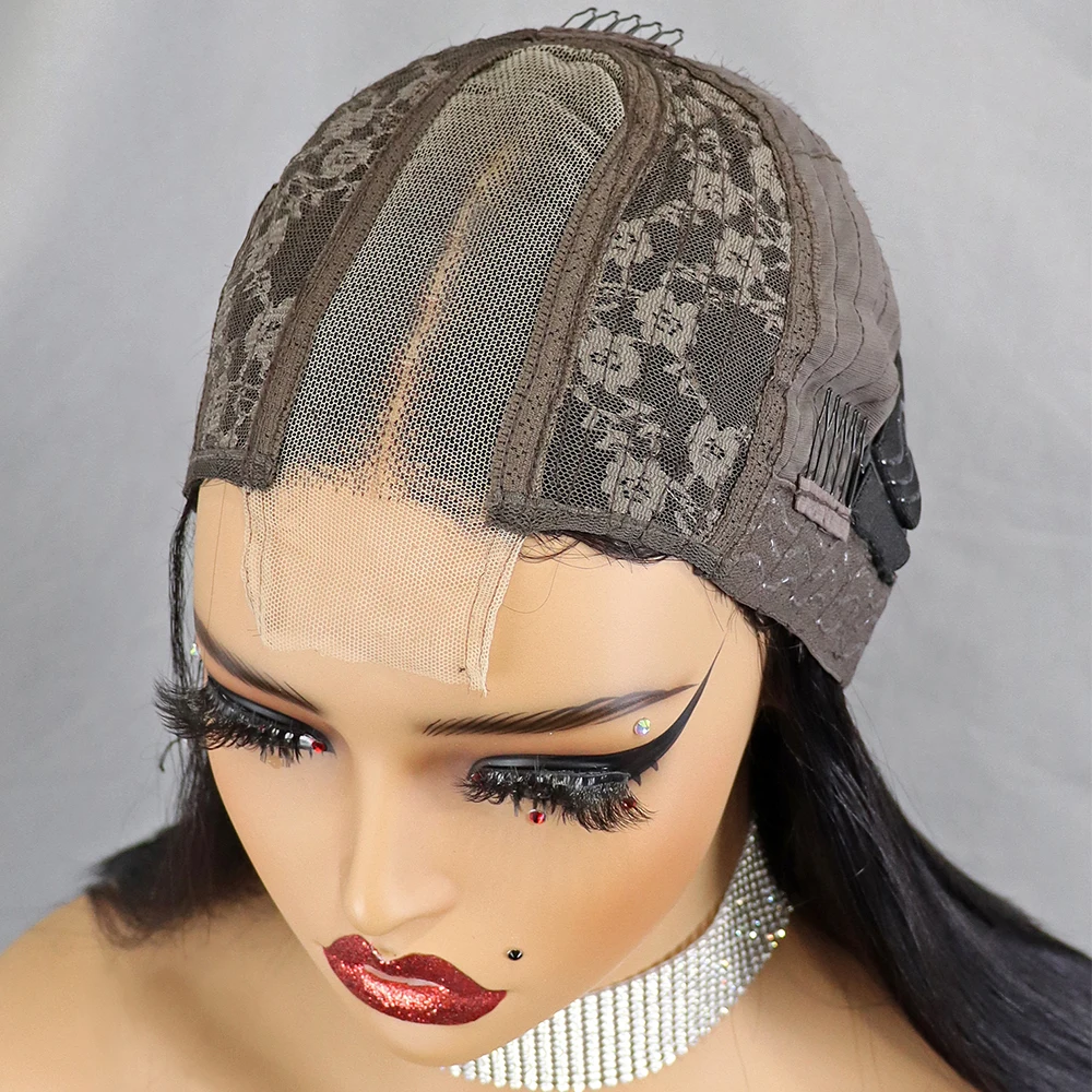 Bone Straight 8 inch Glueless Wig Double Drawn 12A Hair 350% Density Straight Bob Human Hair Wig 2x6 HD Lace Closure Frontal Wig