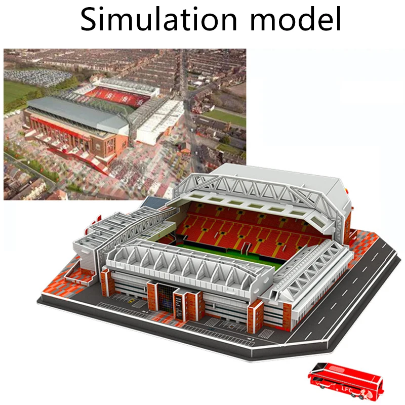 3D Paper Puzzle Football Field Stadium Assembled Model DIY Educational Toys Jigsaw Puzzle for Kids Fans Gifts