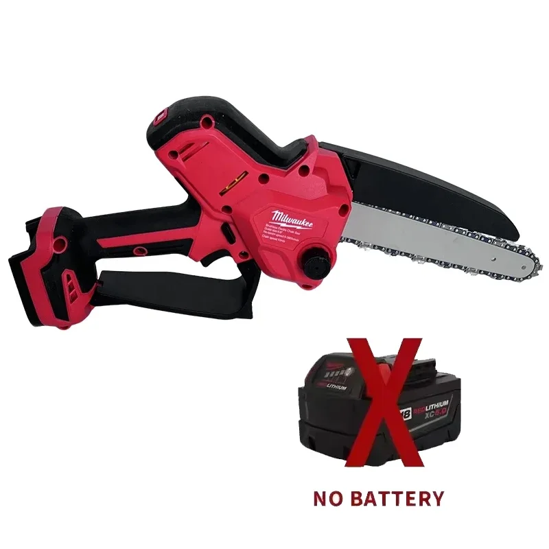 מסור שרשרת מיני Milwaukee, מסור חשמלי אלחוטי נייד לגינה, מסור עץ לחיתוך עץ עם כלי עוצמה לסוללת 18V