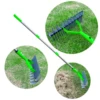 Alloy Steel Weed Harrow Garden Leaf Rake Twin-Head Weeding  3 Sections Removable Rods Garden Dethatcher for Clearing Hay 4