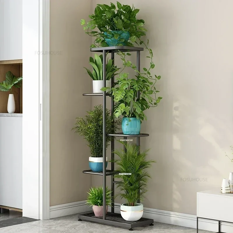 Nordic Iron Home Plant Shelves Indoor Flowerpot Shelf Multi-layer Succulent Stand for Flowers Living Room Display Storage Rack