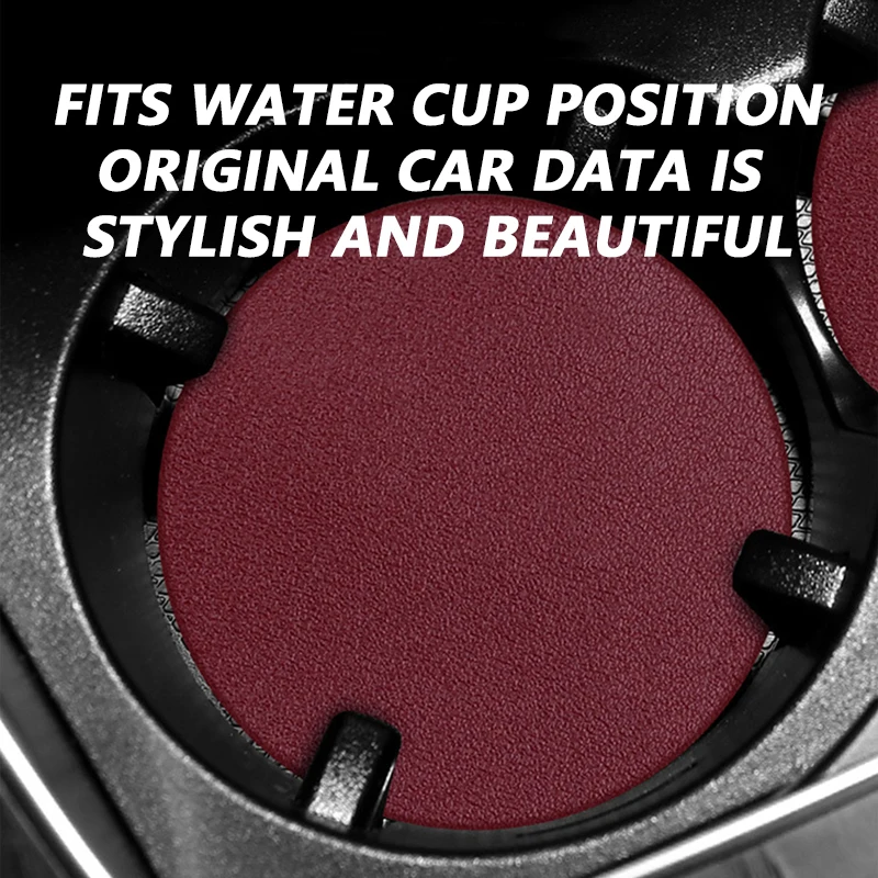 Waterproof Leatherette Car Coasters Non Slip Cup Holder Pads