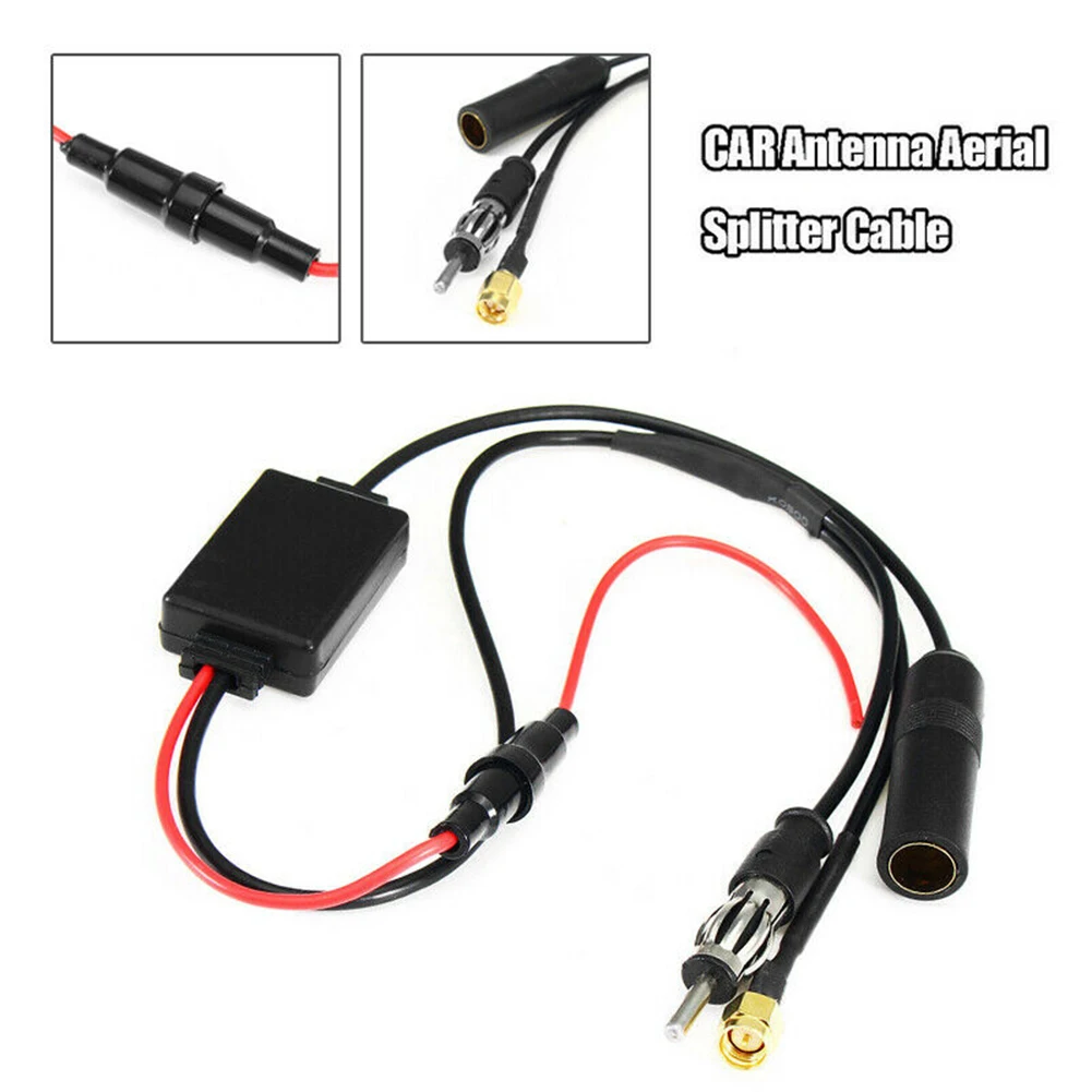 

1x Car Antenna Aerial Splitter Cable 88-108MHZ For FM Signal Reception DAB Stereo FM AM Auto Car Antenna Aerial Splitter Cable