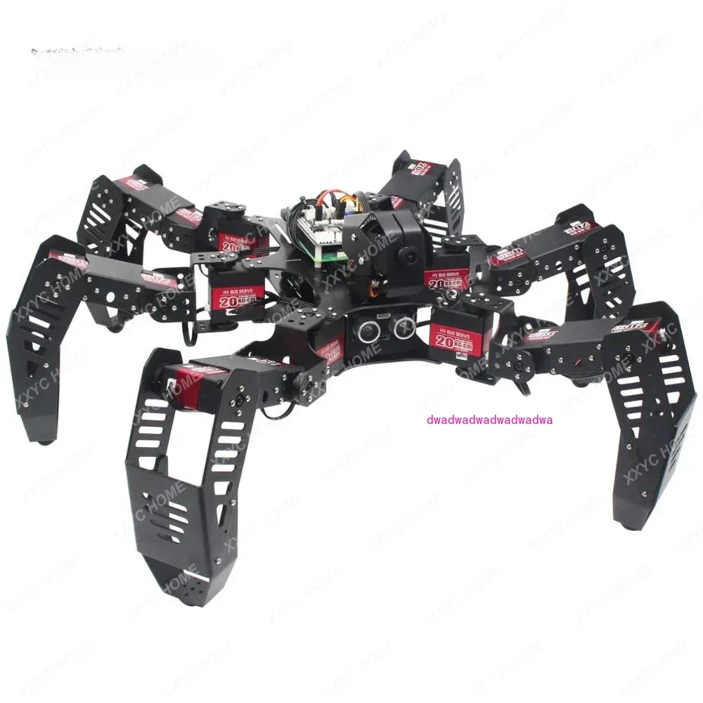 Thanksbuyer RS-6 18DOF Hexapod Robot Kit Spider Robot Frame with Servos For Raspberry Pi 4B Educational Tool