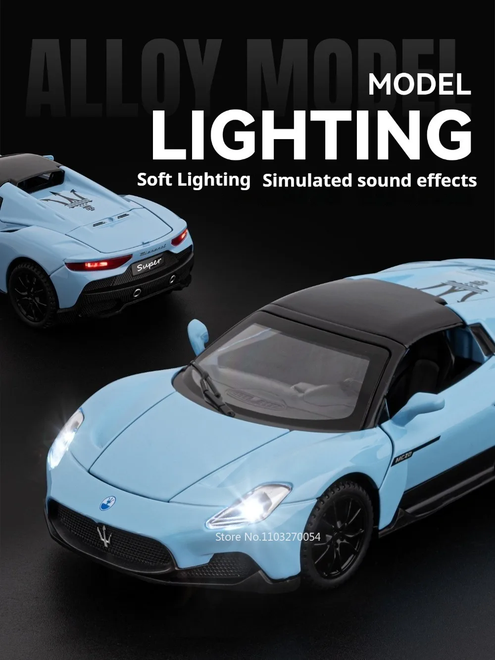 1:32 MC20 Lambor Revuelto Legierung Diecast Modell Spielzeug Auto Türen Geöffnet mit Sound Licht Zurückziehen Miniatur Vechies Hause Dekoration – Detail 7