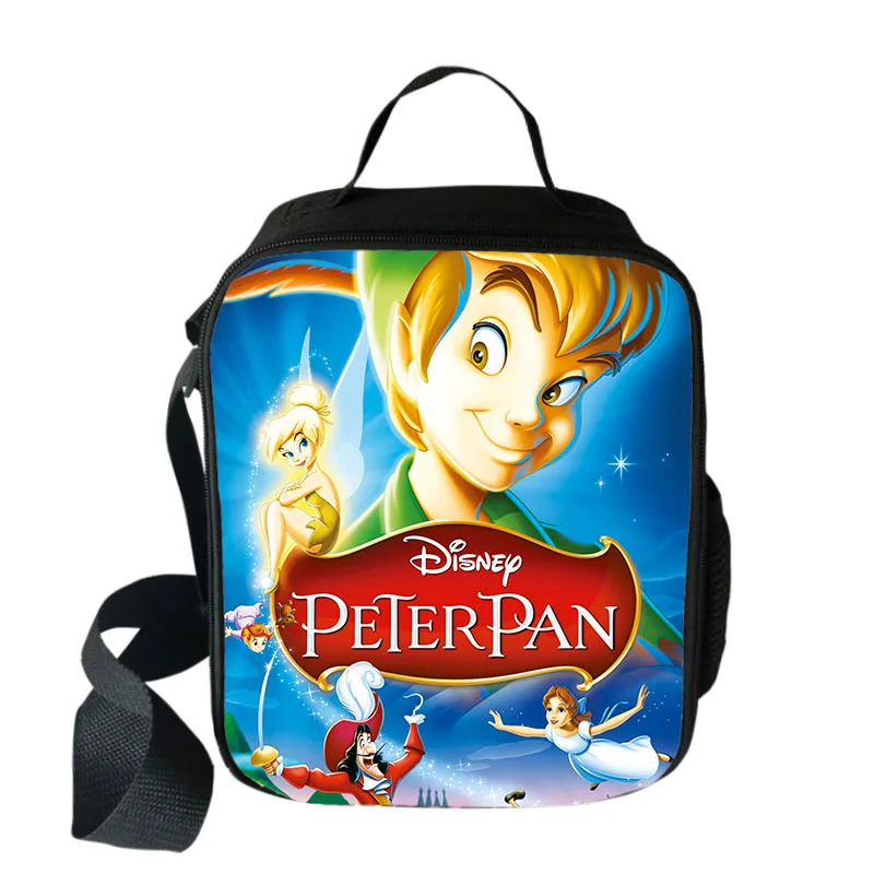 Disney Peter Pan Protect Lunch Bags Ragazzi Ragazze Travel Tote Bags Picnic Food Fresh Storage Bags Student Mini Messenger Bag
