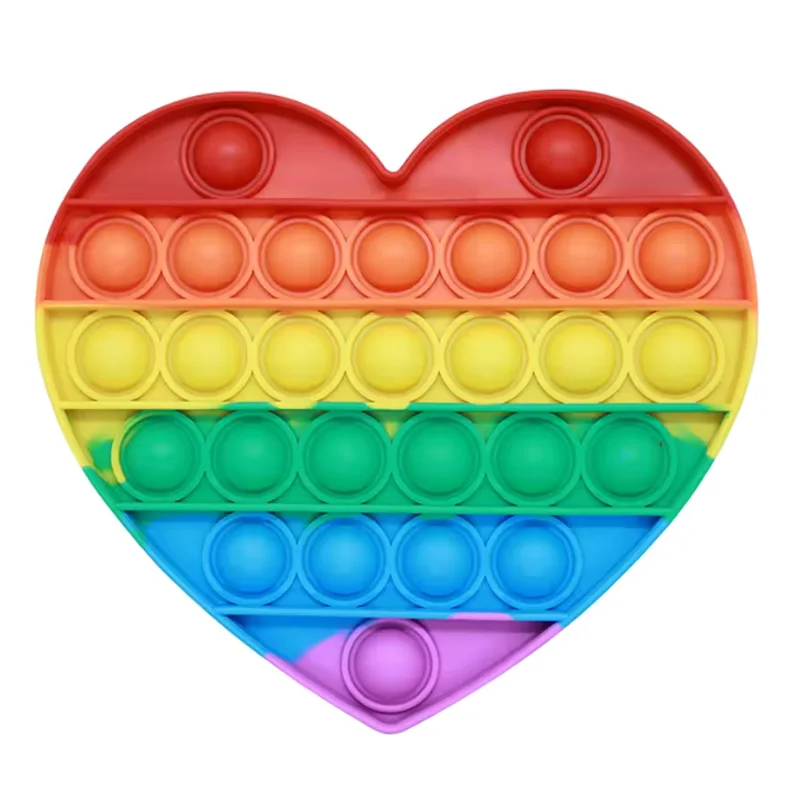Rainbow Silicone Pop It Fidget Toy - Stress Relief Sensory Toy