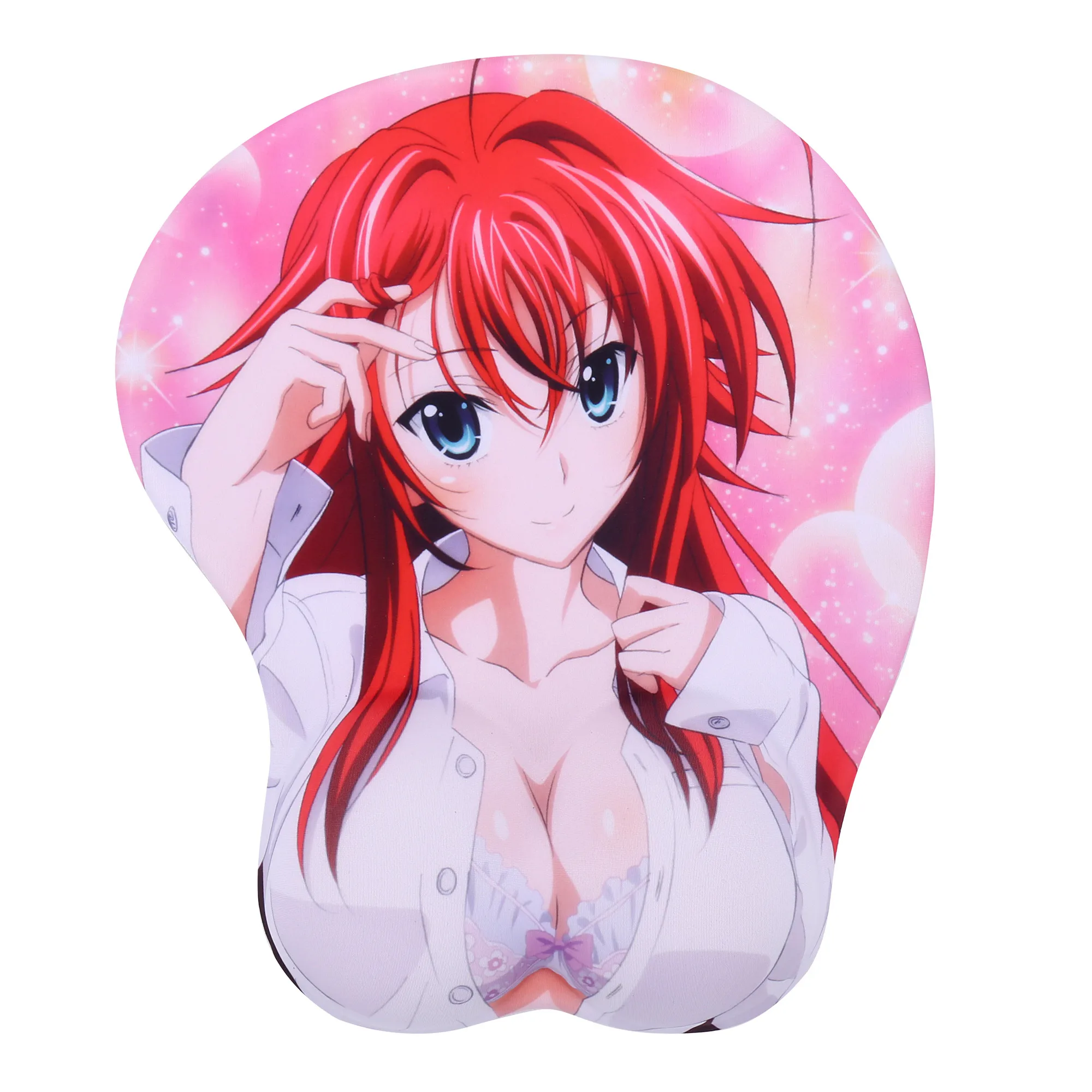 Highschool Rias Anime Sexy Girl 3D Boobs Gaming Mouse pads with Silicone Gel Wrist Rest