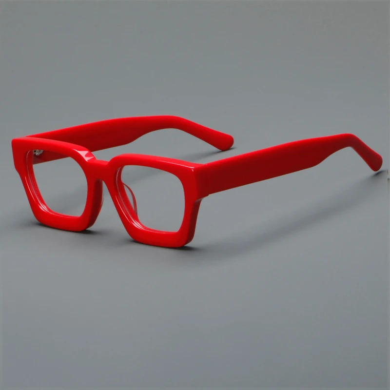 

Top Quality Handmade Thick Frame Square Acetate Glasses Frame Fashion Design Men Women Prescription Myopia Optical Retro Eyewear