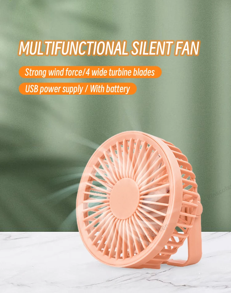 Description Picture 2 of itemMini USB Electric Fan Home Office Desktop Fan Wireless Summer Cooling Fans Portable Outdoor Camping Tent 3 Speed Circulator