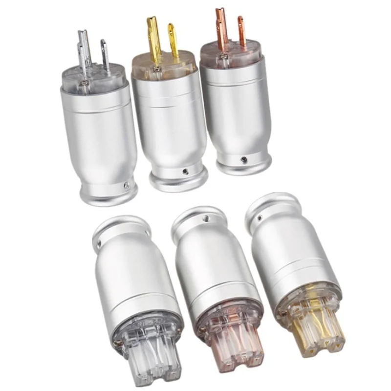Hi Fi Audio Lega Di Alluminio 20Mm Fai Da Te Us Cavo Di Alimentazione Adattatore Spina Connettore Iec In Rame Puro 15A 125V Maschio E Femmina