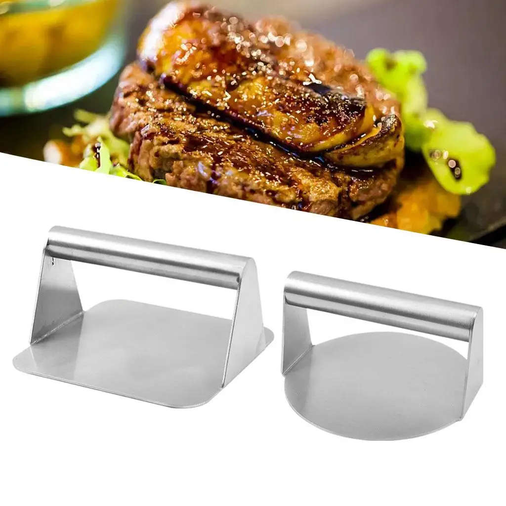 2 Manual Burger Press Meat Smasher Bacon Rustless Accessories Kitchen Tools