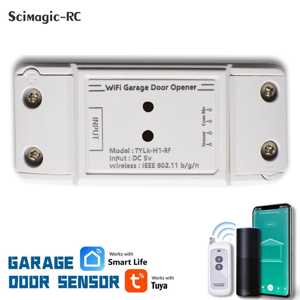 WiFi Smart Garage Door Opener Controller Tuya App Switch Automation
