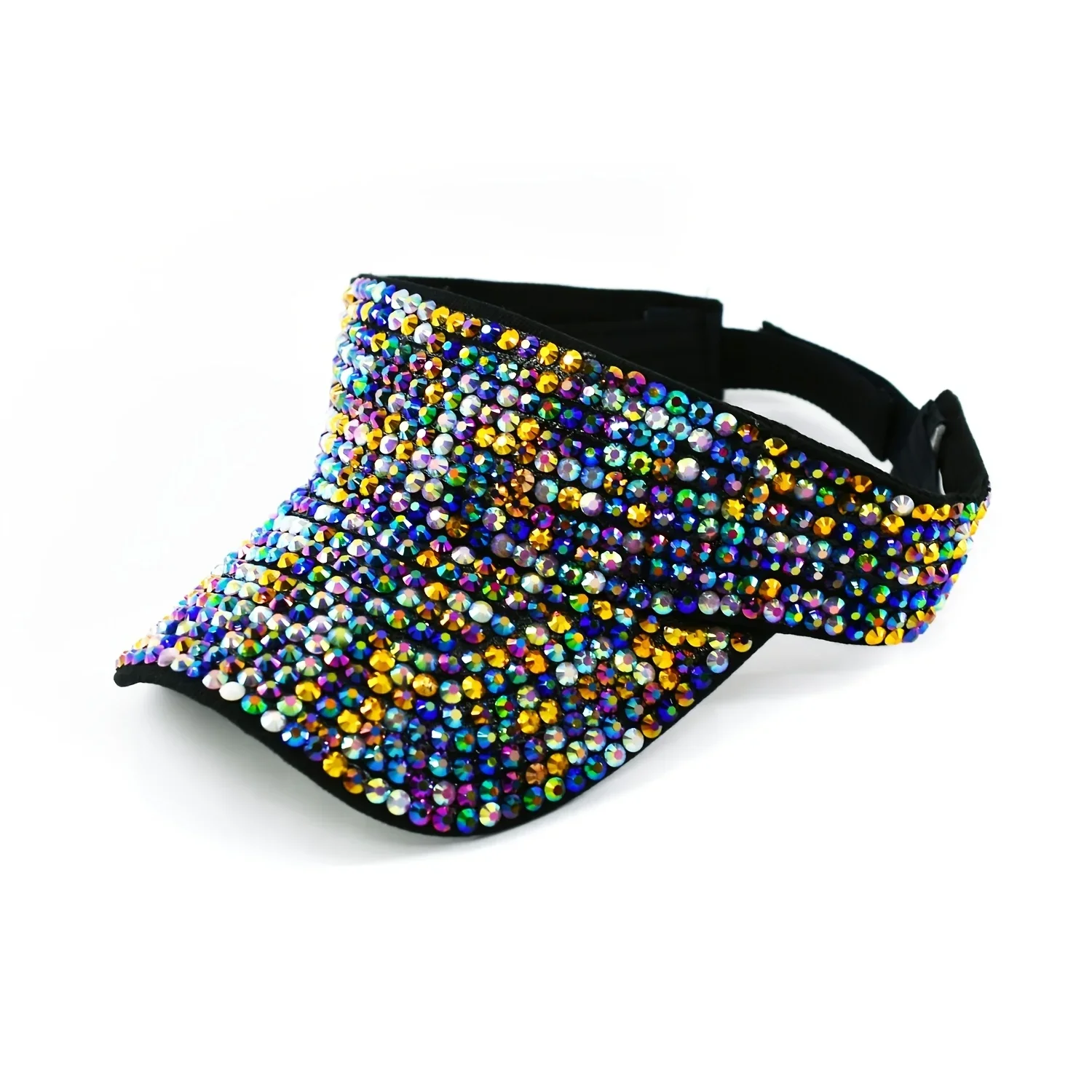 새로운 여성의 반짝 이는 라인 석 태양 모자 야외 활동 휴일 파티 캐주얼웨어에 적합한 조정 가능한 아크릴 야구 모자