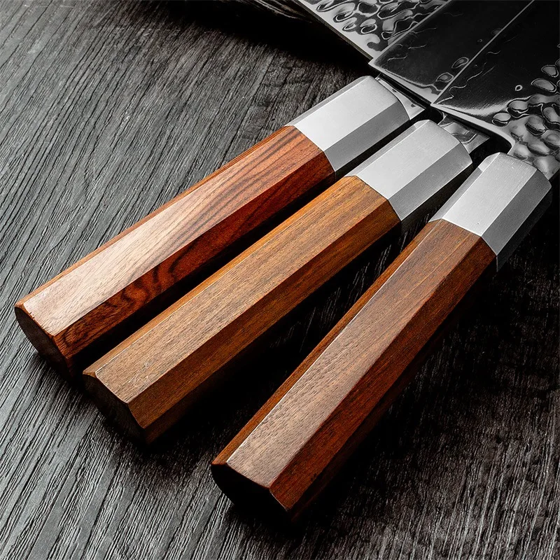 Japanese Chef Santoku Knife Sharp Blade Utility Slicing Meat Cleaver Stainless Steel Nakiri Salmon Cutting Peeling BBQ Knife kitchen knife meat cleaver