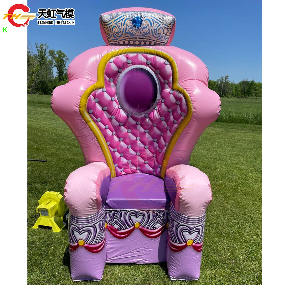 Fast Ship Purple Inflatable Throne Chair for Princess Birthday
