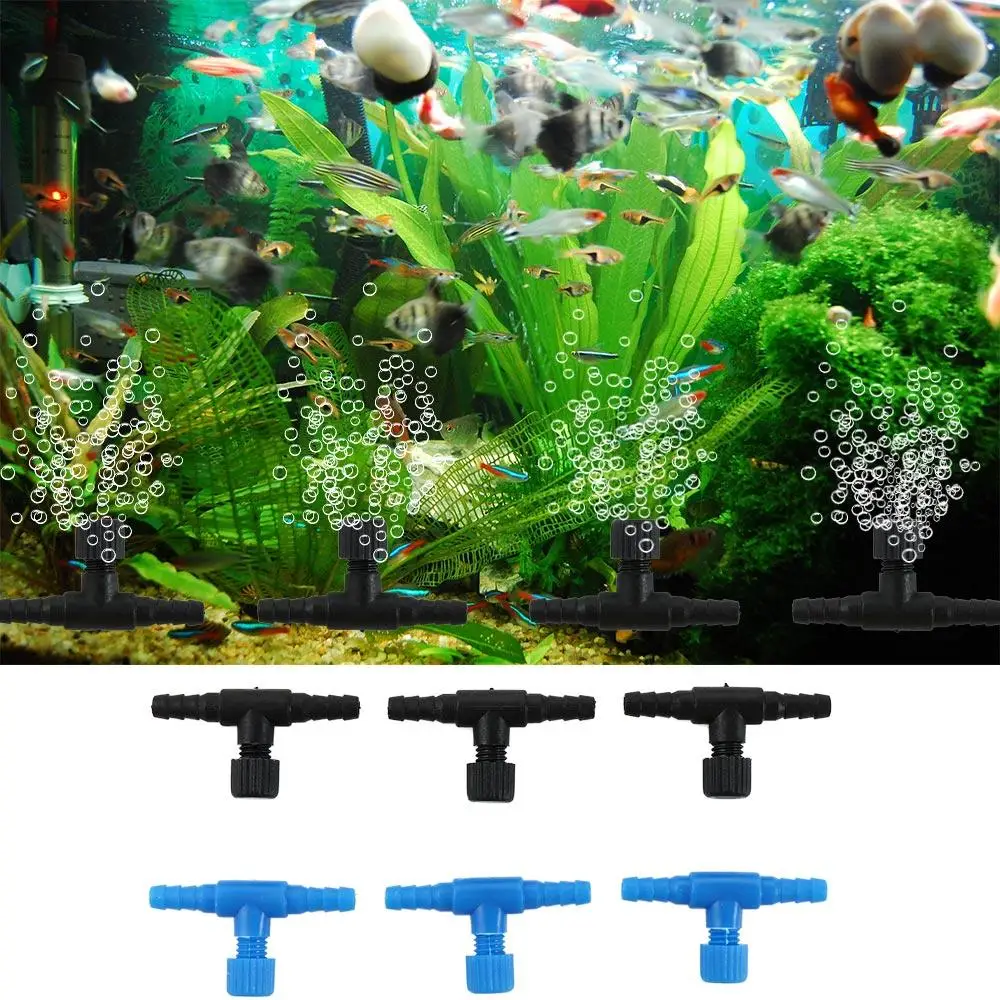 

T Shaped Air Pump Adjustable Air Line Tube Fish Tank Accessories Aquarium Airline Regulator Pipe Connector Flow Control Valve