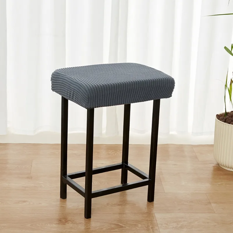 Set of Elastic Washable Bar Stool Covers - Non-Slip Solid Color Seat Protectors
