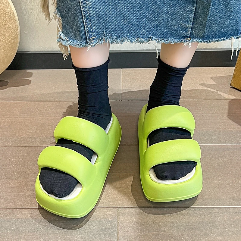 

Женские нескользящие шлепанцы на толстой подошве, летние универсальные Нескользящие шлепанцы для дома, 2024