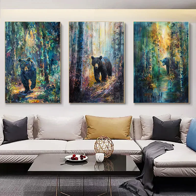 

Декоративный настенный плакат 1 шт. декоративная картина для спальни Декор для комнаты лесной медведь искусство домашний декор картины для интерьера плакаты