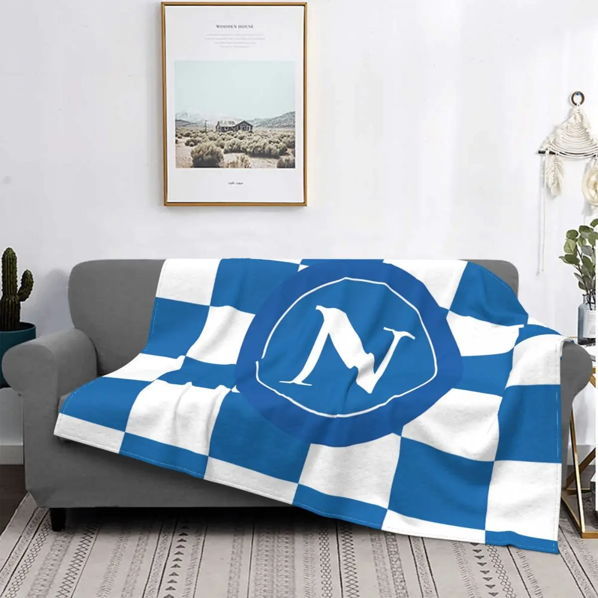 

Football Ssc Naples Wool Blanket Creative Throw Blanket for Bed Sofa Couch 200x150cm Plush Thin Quilt