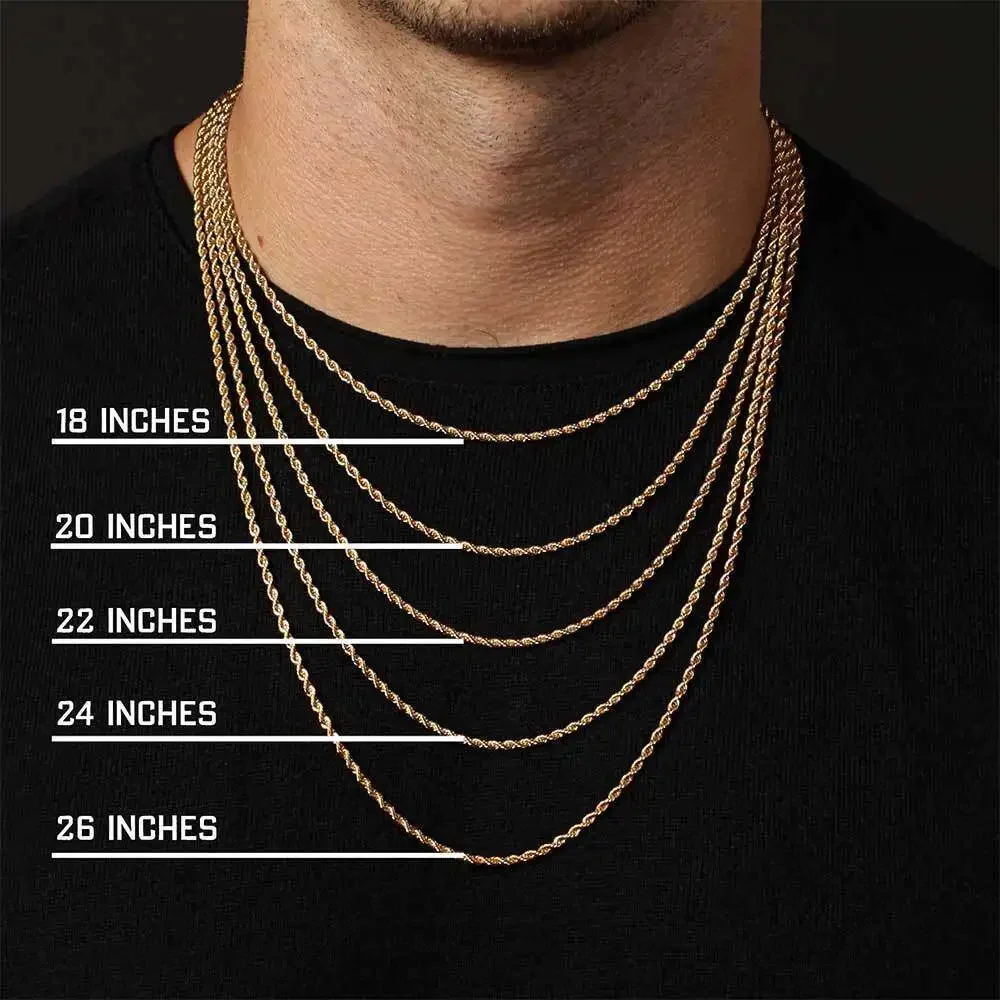 Gold Twisted Rope Chain Necklace – Waterproof Stainless Steel Choker