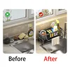 Plastic Sink Drain Rack Kitchen Bathroom Self-draining Sink Shelf Soap Sponge Holder Dishcloth Towel Rack Filter Basket 4
