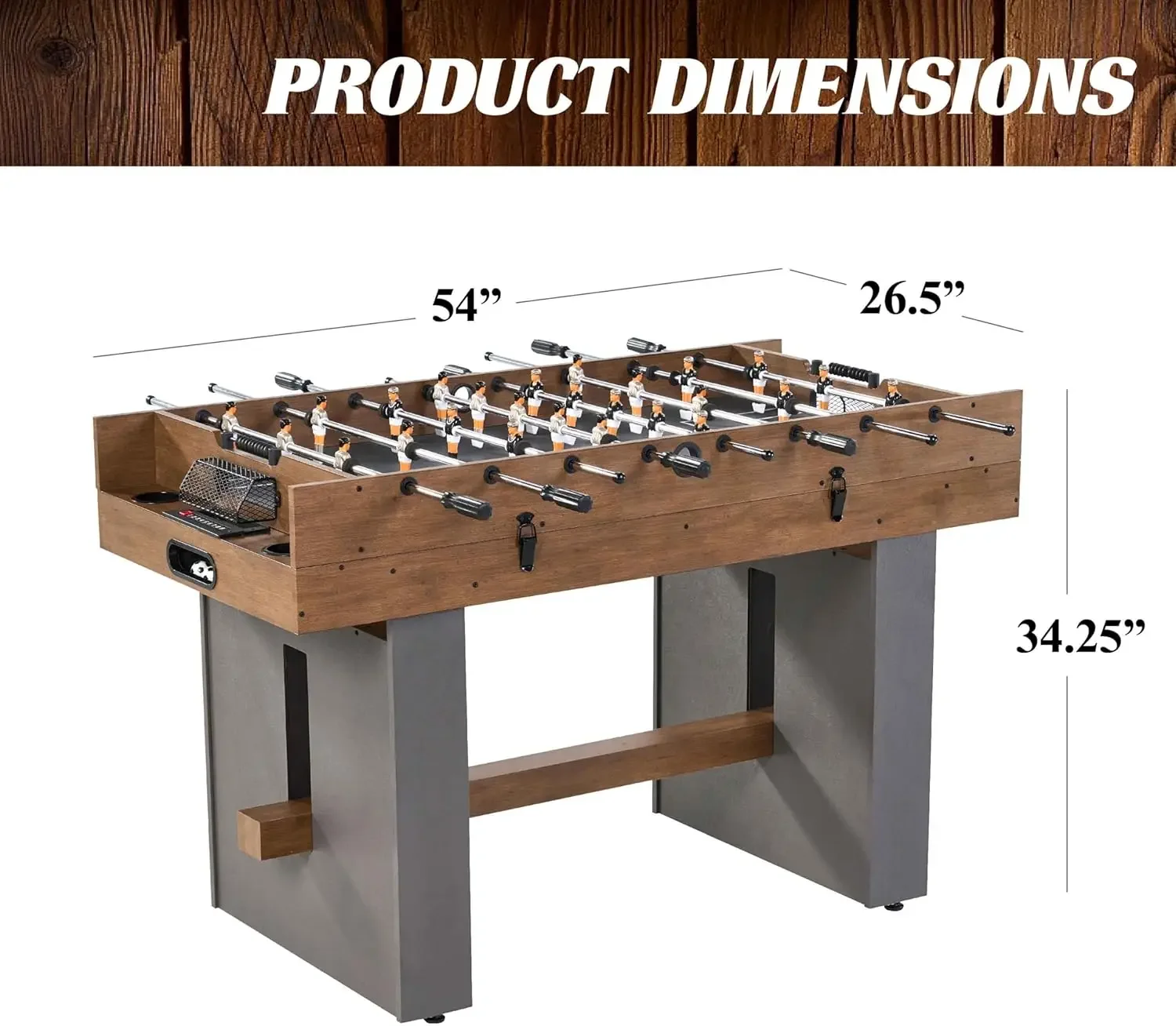 3-in-1 Combination Game Table 54&rdquo;, Foosball, Air-Powered Hockey and Table Tennis Combo Table, Multi Game