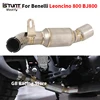 Slip On For Benelli Leoncino 800 BJ800 Motorcycle Exhaust Titanium Alloy Escape Moto Middle Link Pipe Connect Original Muffler