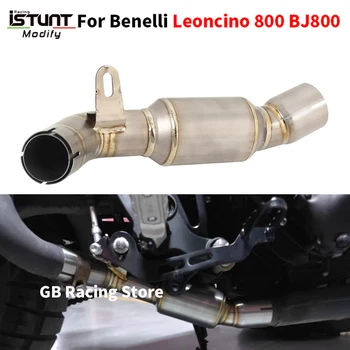 Slip On For Benelli Leoncino 800 BJ800 Motorcycle Exhaust Titanium Alloy Escape Moto Middle Link Pipe Connect Original Muffler