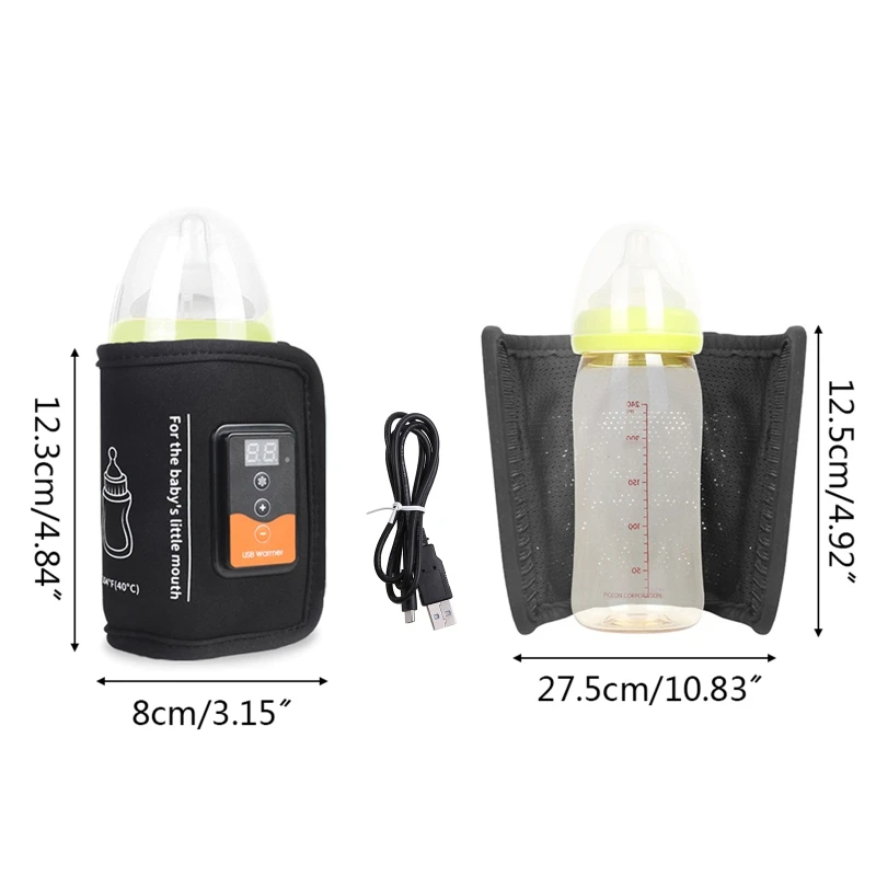 Bottle Warmer Milk Bottle Heater USB Baby Bottle Warmer Heater Travel Cup Milk Thermostat Portable Insulated Bag