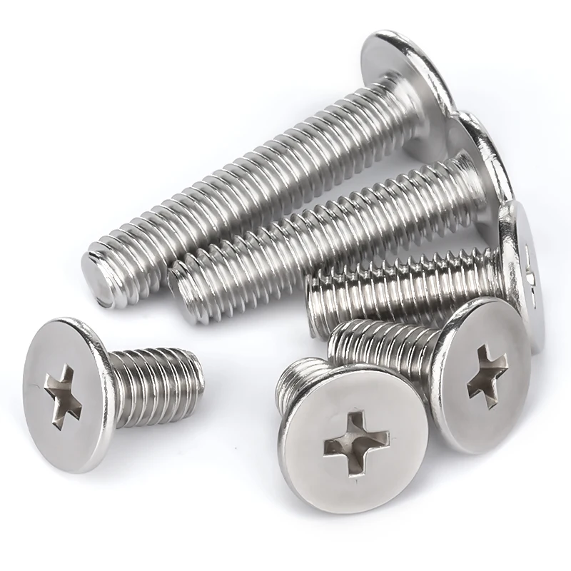 Stainless steel screw M1.4 M1.6 M2 M2.5 M3 M4 M5 M6 M8 304 CM Cross Phillips Ultra Thin Super Low Flat Head 5/10/20pcs