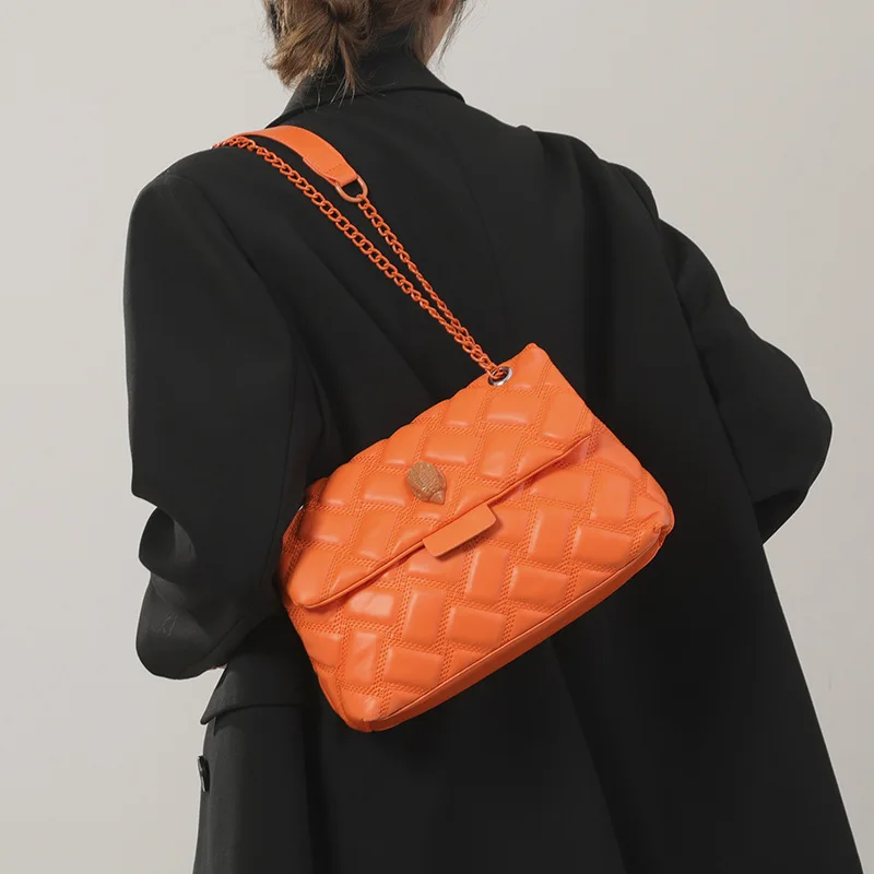 

Уникальная дизайнерская металлическая сумка Eagle через плечо для женщин, женская сумка из искусственной кожи через плечо, высокое качество, ромбовидная сумка на цепочке сумочки Luxur