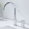Free Shipping Faucet Bathroom WashBasin Sink Tap Solid Brass Dual Handles Bathtub Mixer Tap 2 Holes Basin Faucet Set 1