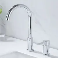 Free Shipping Faucet Bathroom WashBasin Sink Tap Solid Brass Dual Handles Bathtub Mixer Tap 2 Holes Basin Faucet Set 1