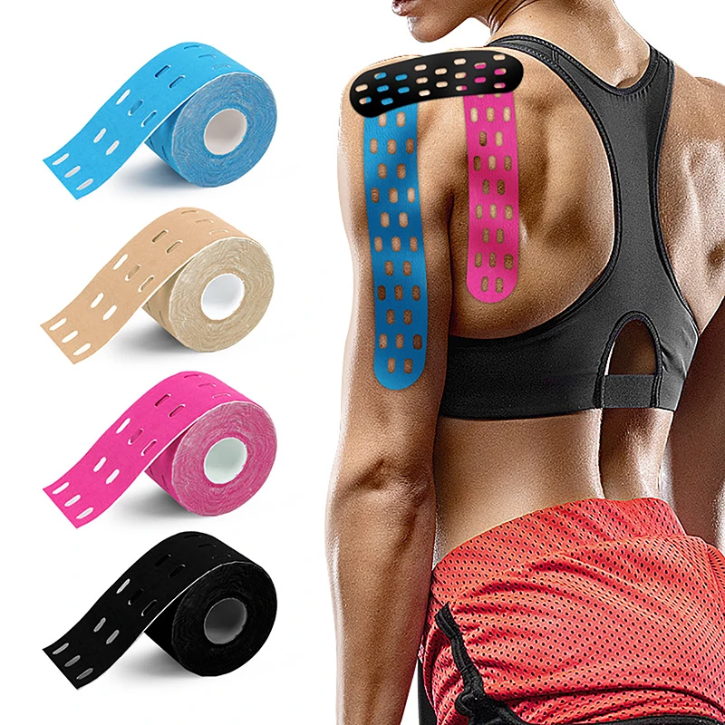 

5cm Perforated Kinesiology Elastic Adhesive Tape Muscle Protection Athletes Breathable Gym Sports Knee Pain Protector Kneepads