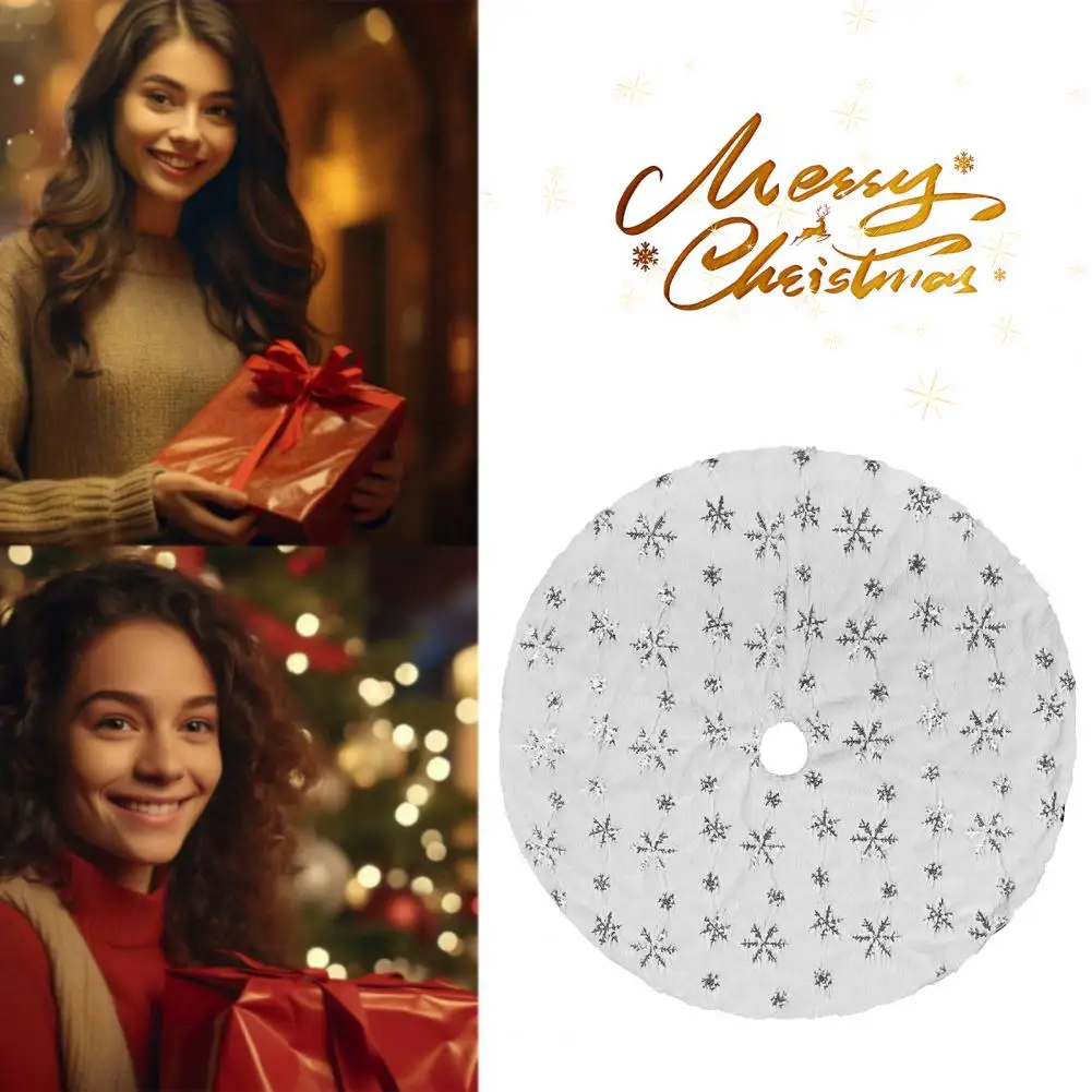 

Классическая Рождественская юбка на елку, белая плюшевая юбка в виде снежинки, Рождественская елка, декоративный реквизит «сделай сам» для рождества, 2024, праздничная фотография