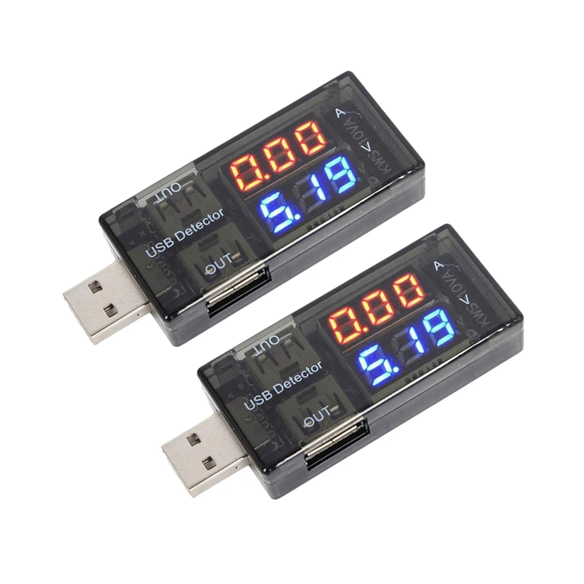 

2PCS USB Detector Digital Multimeter Meter Power Tester Current Voltage Battery Monitor with LED Display for Power Bank