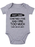 Don't Panic Sometimes I Puke When I Drink Too Much, Funny Baby onesie Baby Essentials Baby Bodysuit Baby Boy Girl Clothes 2