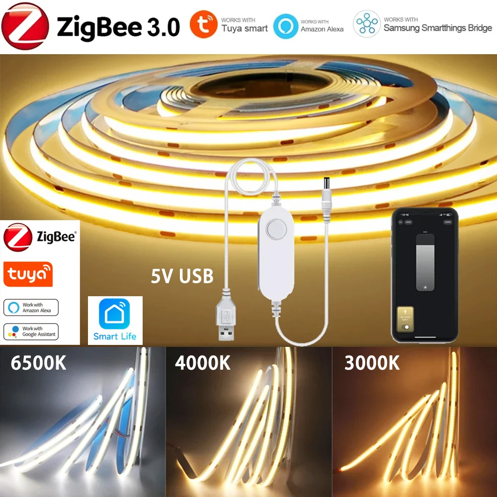 รูปสินค้า LED Strip Light ควบคุม WiFi/Zigbee ปรับแสงได้