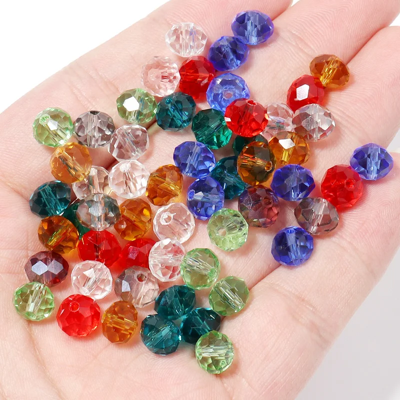 1000pcs 10 Colors 4mm Crystal Glass Beads Finding Spacer Beads Shape  Assorted Colors with Box