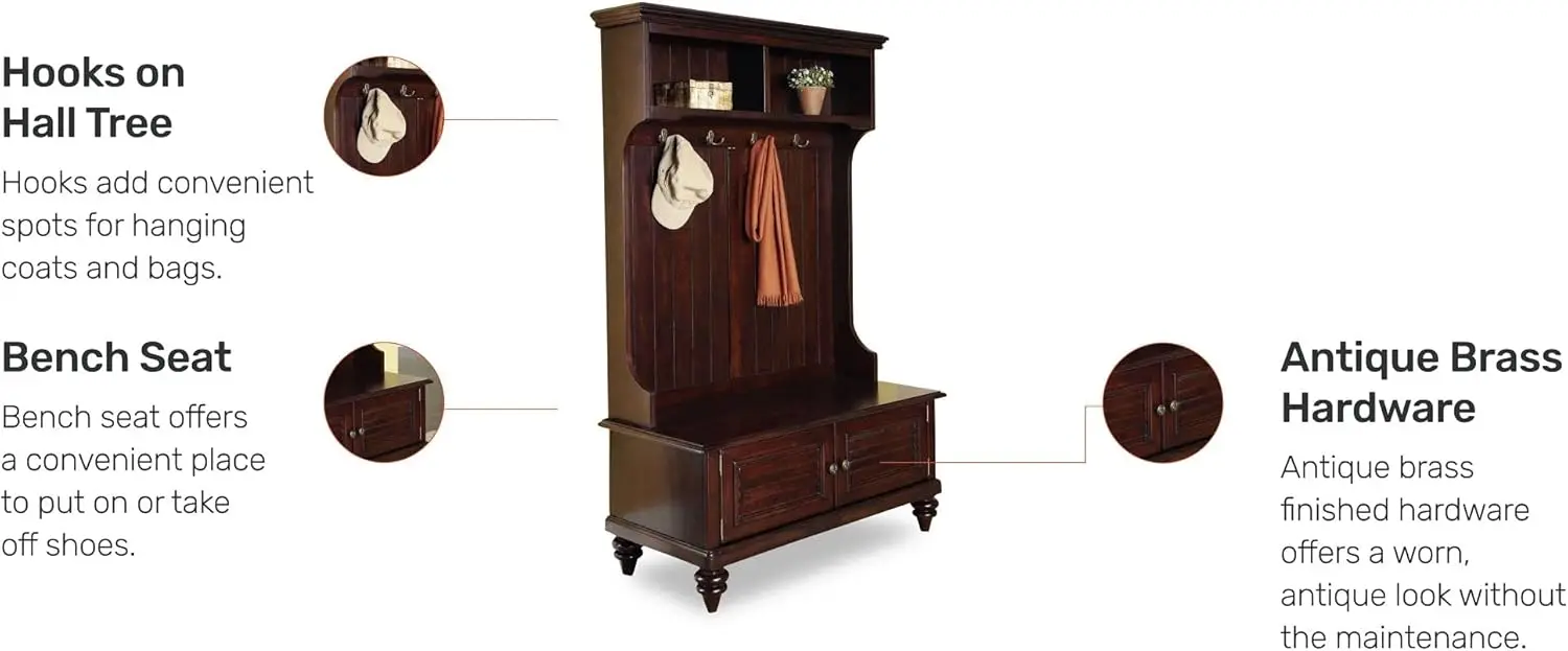 Bermuda Brown Hall Tree