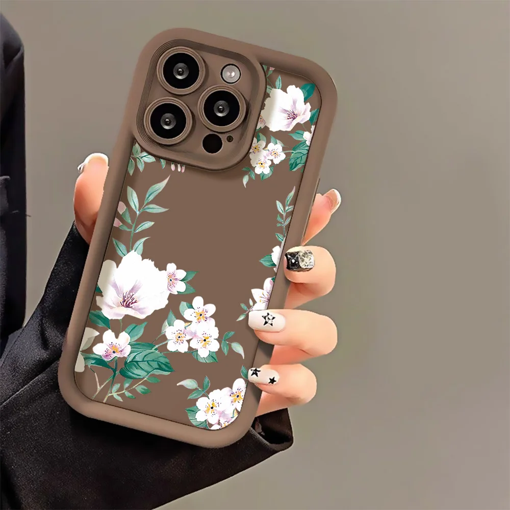 Tulpen-Blumenmuster Weiche Hülle für iPhone 14 Pro Max, iPhone 11 12 13 15 Pro Max 16 Pro XR X XS Max 16 Plus 13Pro Rückseiten-Cover – Detail 8