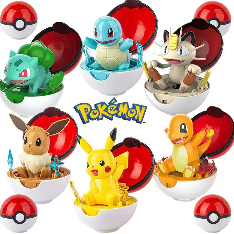 2023 New Genuine Pokemon Pikachu Eevees Charizard Blastoise Deformation Pokeball Pocket Monster Figures Giocattoli Per Bambini Regalo